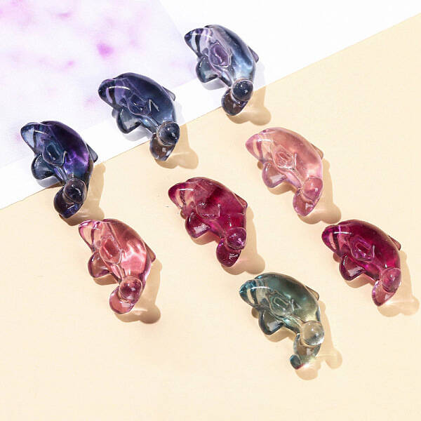 Natural Fluorite Carved Beads