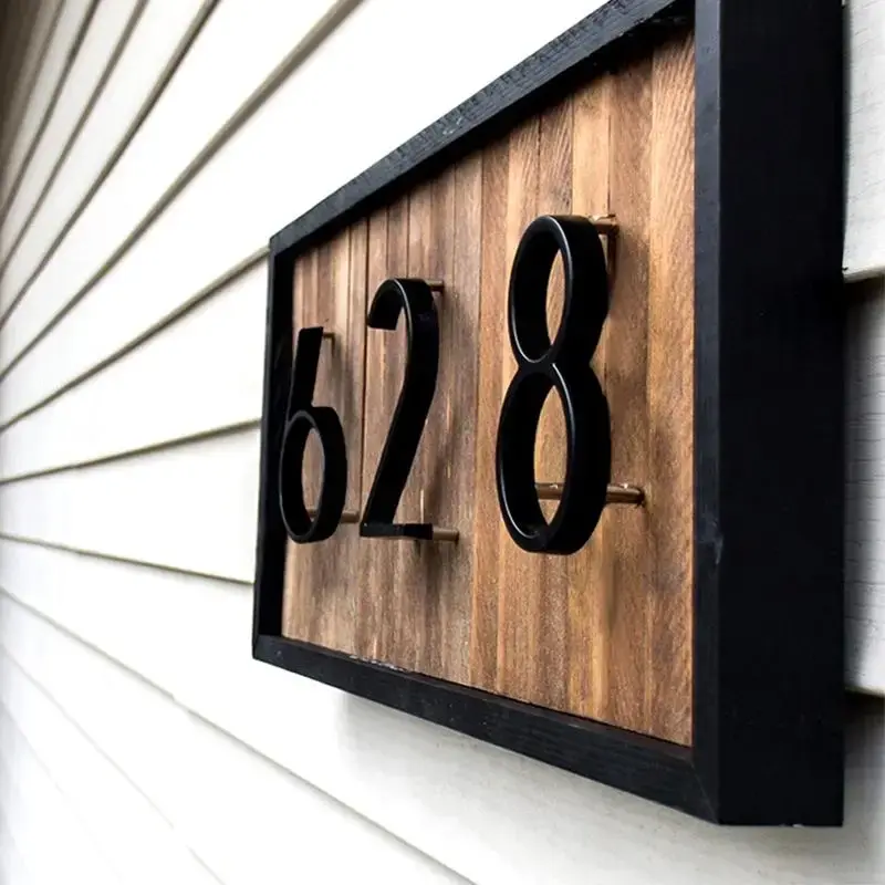 Creative Number & Letter Design Door Number Sign, 1 Count Floating House Number, Metal Address Plate for Outdoor Door