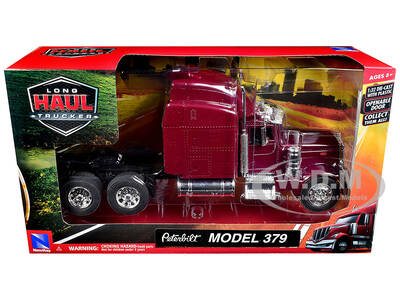 Peterbilt 379 Truck Tractor Burgundy Metallic Long Haul Trucker Series 1/32 Diecast Model by New Ray