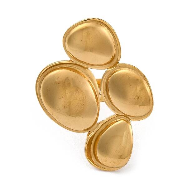 Ion Plating(IP) 304 Stainless Steel Teardrop Open Cuff Rings