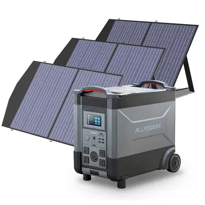 4000W Portable Solar Generator, Portable Power Station and 3PCS 100W Solar Panels SP027