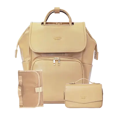 Leather Diaper Bag Backpack - La Madison™ II - Work & Play Commuter Backpack Gift Set (Limited Edition)