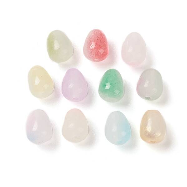Opaque Spray Painted Glass Beads