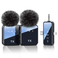 PQRQP 2-Pack Wireless Lavalier Microphone,for iPhone/Android/Camera, 328ft Transmission, 18H Battery Life, Mini Microphone fo...