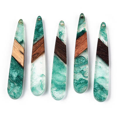 Transparent Resin & Walnut Wood Pendants