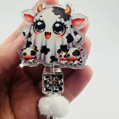 Badge Reels - Pick Your HALLOWEEN DESDIGN with Belt Clip Badge Display