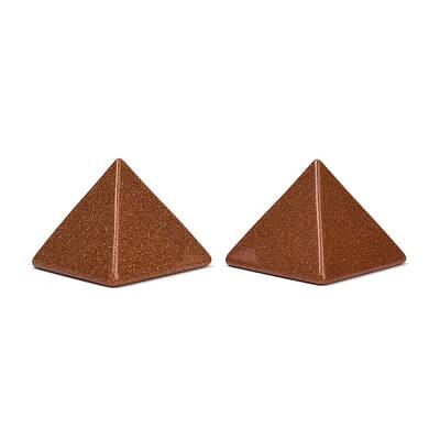 Synthetic Goldstone Orgonite Pyramid Display Decorations
