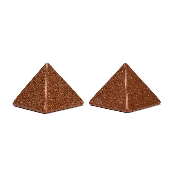 Synthetic Goldstone Orgonite Pyramid Display Decorations