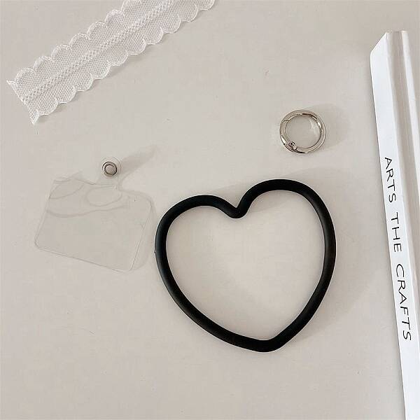 Silicone Love Heart Mobile Straps