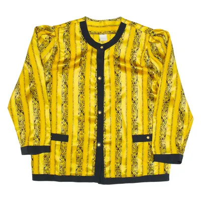 Womens Printed Blouse Gold Long Sleeve Striped L