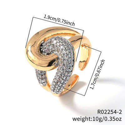 Elegant Double Circle Ring with Sparkling Zirconia