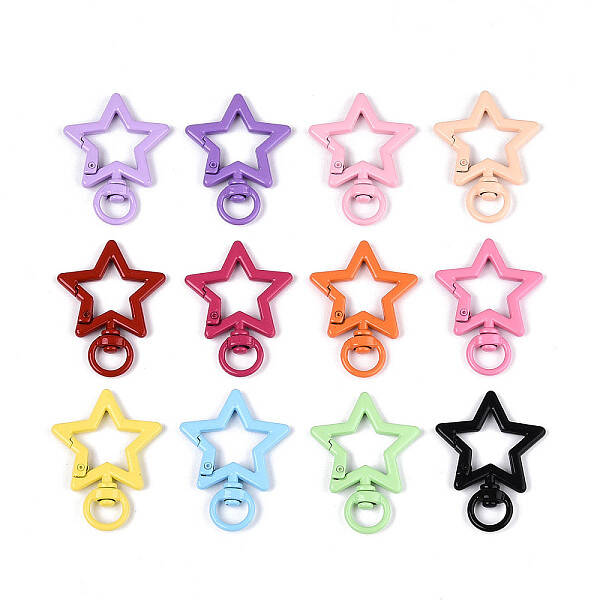 Spray Painted Alloy Swivel Snap Hook Clasps