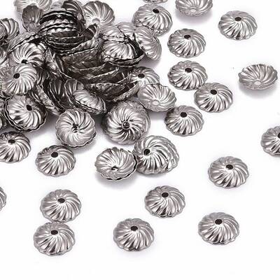 Tarnish Resistant Flower 304 Stainless Steel Bead Caps