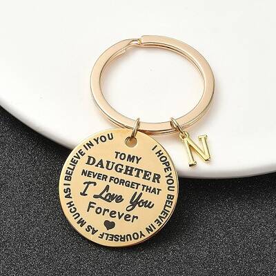 Valentine's Day Brass & 201 Stainless Steel Keychain