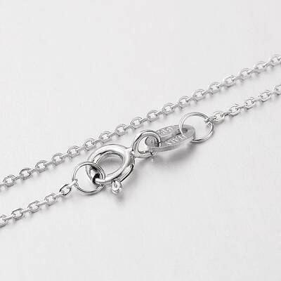 Anti-Tarnish Electroplated Rhodium Plated Sterling Silver Cable Chain Necklaces