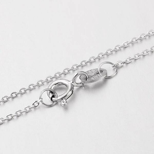 Anti-Tarnish Electroplated Rhodium Plated Sterling Silver Cable Chain Necklaces