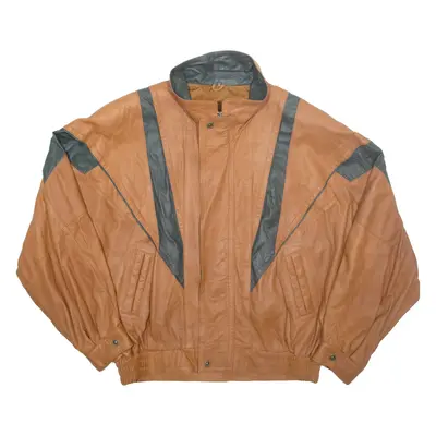 ELITE COLLECTION Mens Jacket Brown Leather XL