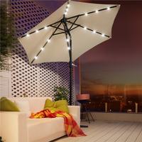 【Solar LED Lights Umbrella and Adjustable Angle】Yaheetech 7.5/9/10FT Patio Umbrella Solar Market Umbrella with 6/8 Ribs T...