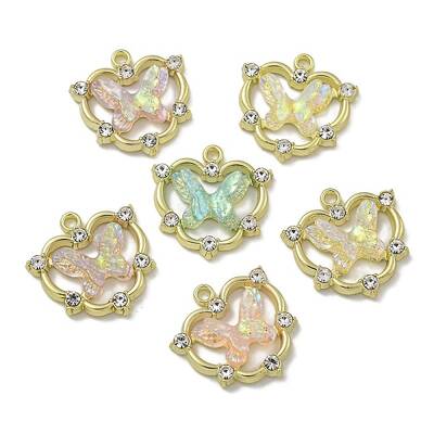Rack Plating Alloy Rhinestone Pendants
