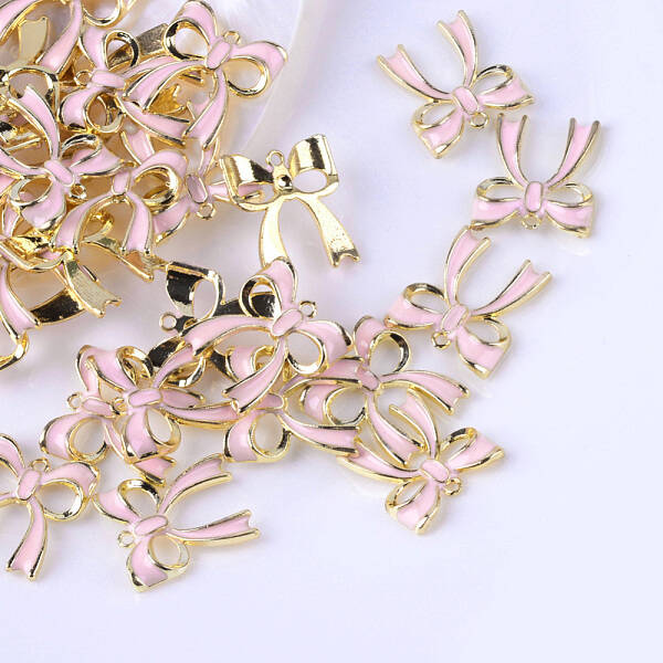 Bowknot Alloy Enamel Pendants
