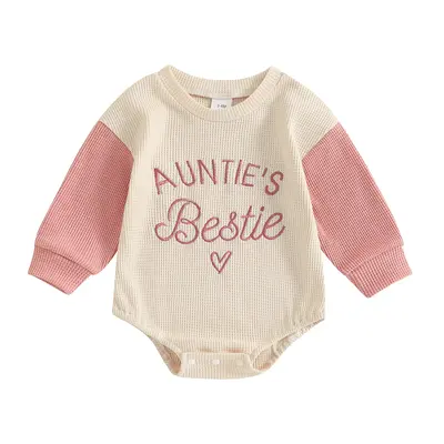 Newborn Baby Girl Spring Romper Casual Letter Embroidery Waffle Long Sleeve Jumpsuit for Infant Toddler Fall Outfit baby clot...