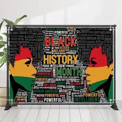 Repeat Letters Girl Black History Month Backdrop - Aperturee