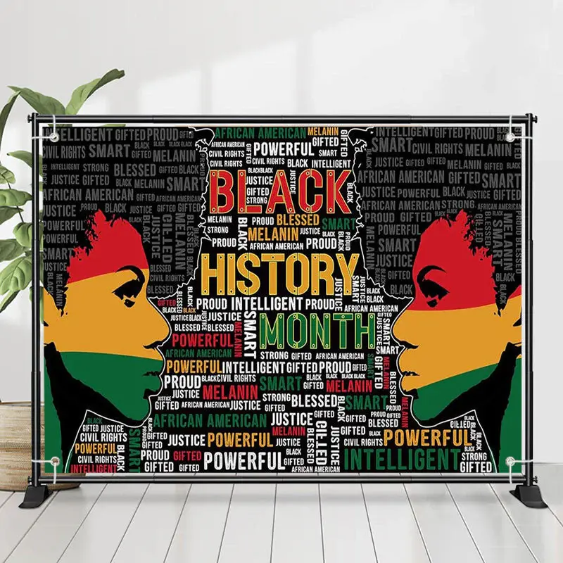Repeat Letters Girl Black History Month Backdrop - Aperturee