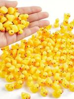 Miniature Yellow Duck Figurines, 50pcs Cute Resin Ducklings for Birthday Gifts, Party Favors, Holiday Garden Bonsai Embellish...