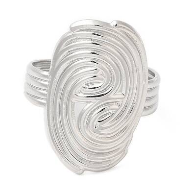 Non-Tarnish 304 Stainless Steel Vortex Open Cuff Ring for Women