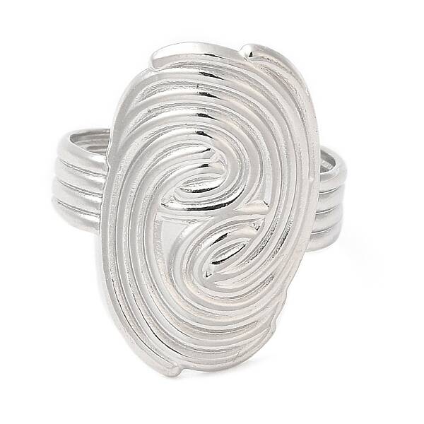 Non-Tarnish 304 Stainless Steel Vortex Open Cuff Ring for Women