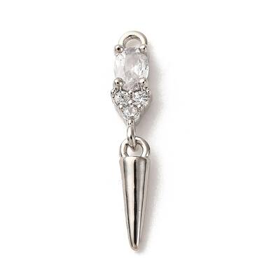 Brass Micro Pave Cubic Zirconia Pendants