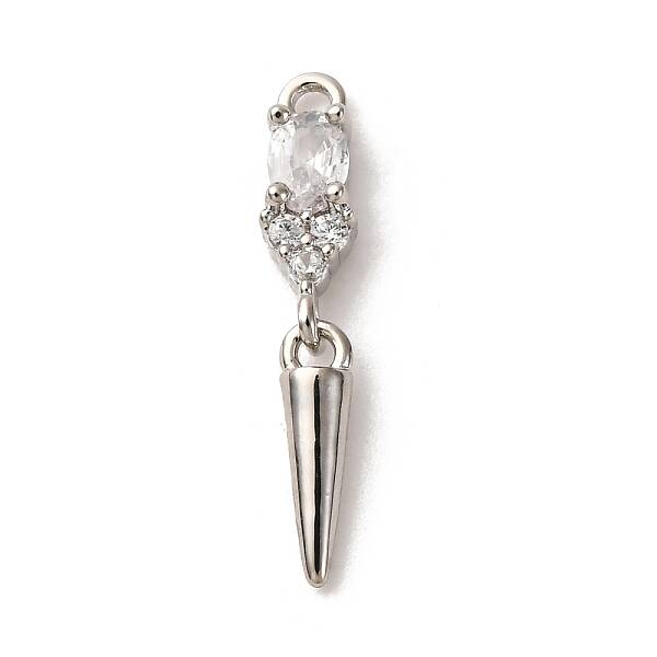 Brass Micro Pave Cubic Zirconia Pendants