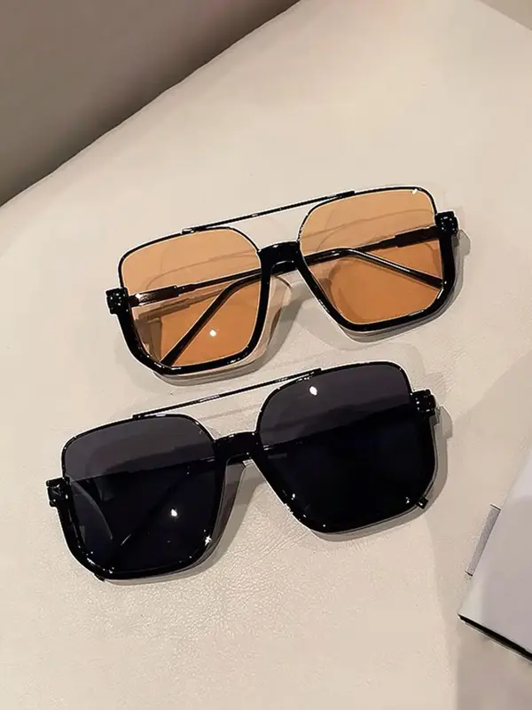 Unisex Simple Style Plain Color Sunglasses, Trendy Casual Sunglasses for Everyday Use, Fashion Accessories for Outdoor Activi...