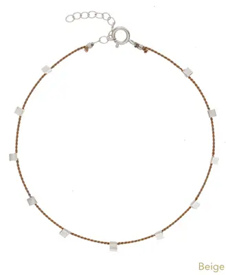 Hilo Anklet | Metal Color: Silver | Color: Beige