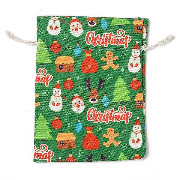 Christmas Theme Cloth Printed Storage Bags