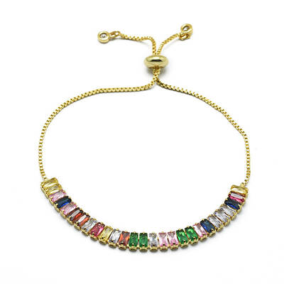 Brass Cubic Zirconia Bolo Tennis Bracelets