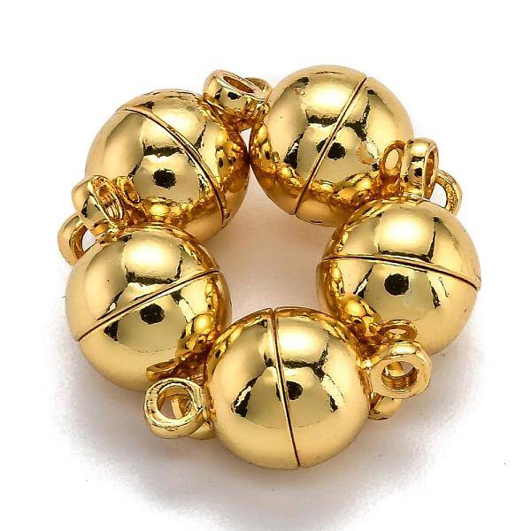 Rack Plating Brass Magnetic Clasps with Loops