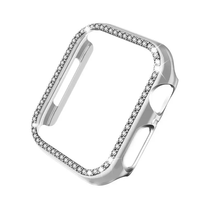 Artificial Rhinestone Decor Watch Protective Case, 1 Count Smart Watch Protective Cover Compatible With Apple Watch, Smart W...