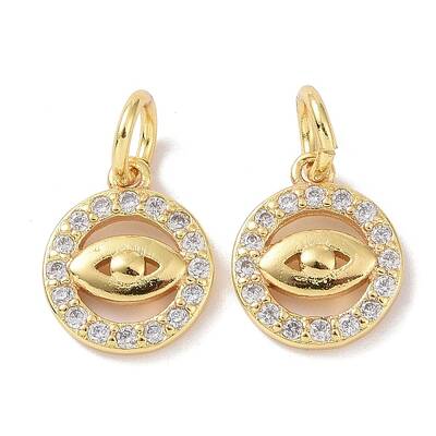 Real 18K Gold Plated Brass Micro Pave Cubic Zirconia Pendants