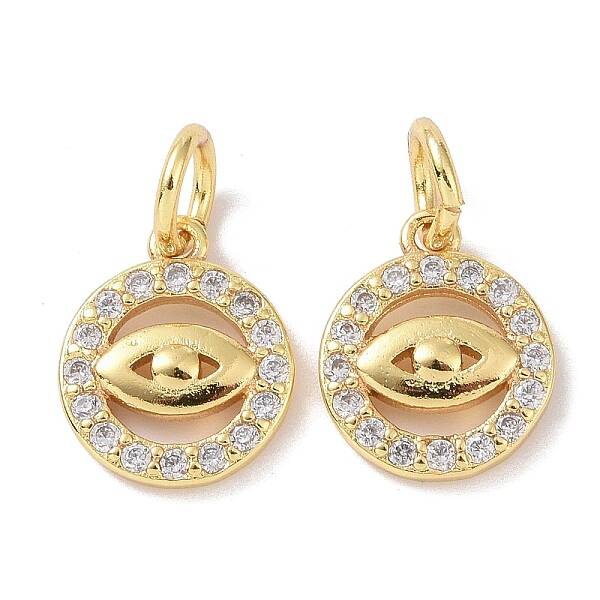 Real 18K Gold Plated Brass Micro Pave Cubic Zirconia Pendants