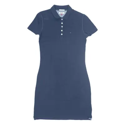TOMMY HILFIGER Polo T-Shirt Dress Blue Short Sleeve Knee Length Womens UK 8