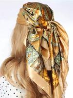 Women's Boho Style Square Scarf, Floral Print Scarf, Paisley Print Shawl, Fashionable Casual Soft Comfortable Paisley Print T...