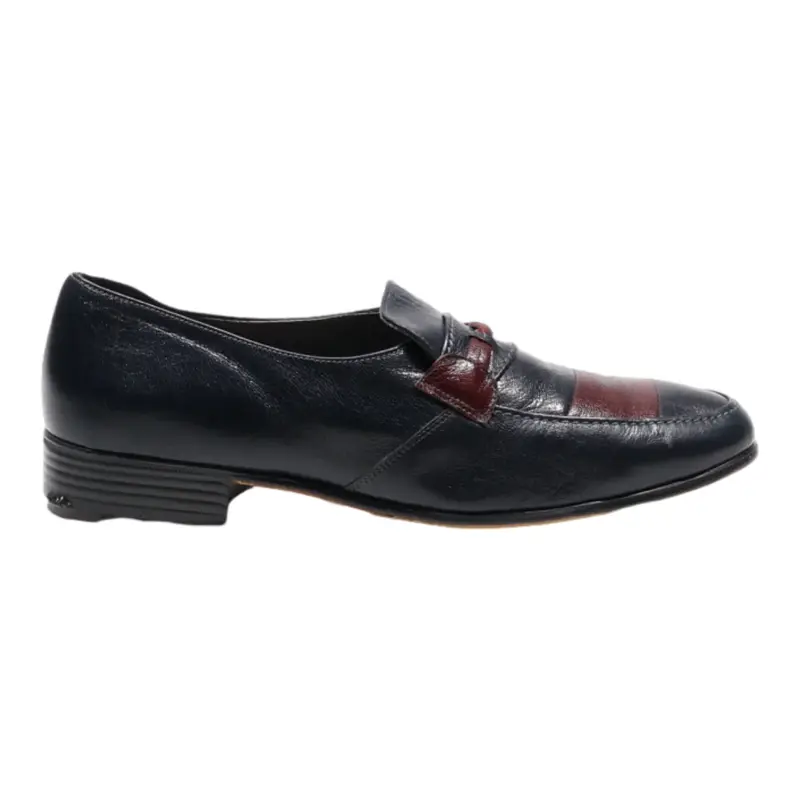 GEBR BUCHHOLZ Loafer Shoes Blue Leather Mens UK 7.5