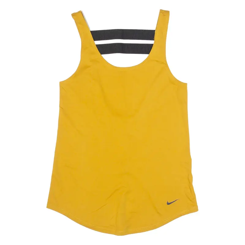 NIKE Womens Sports Vest Yellow Sleeveless XS