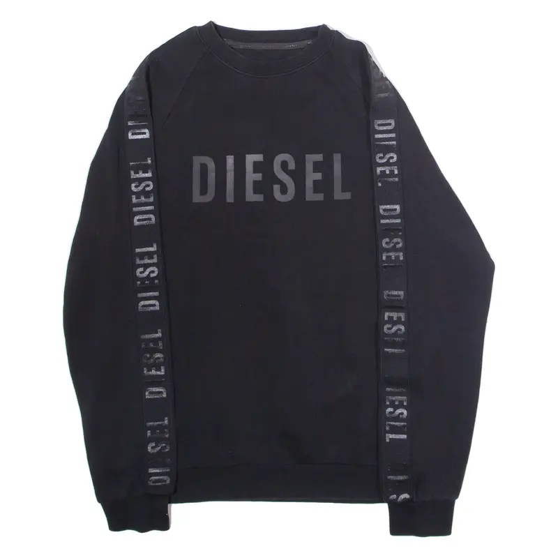 DIESEL Mens Sweatshirt Black Crew Neck M