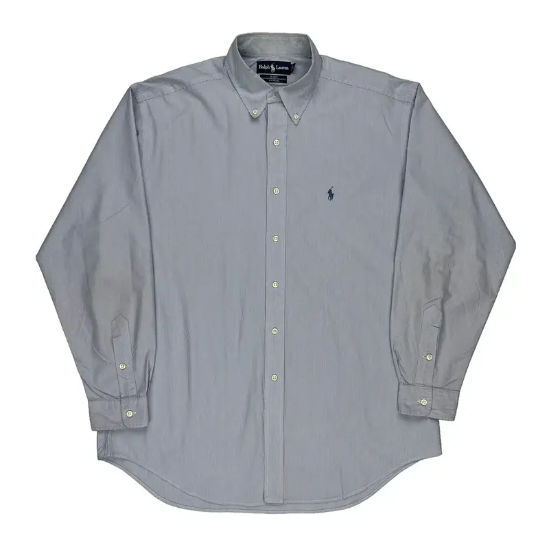 Blake Ralph Lauren Striped Shirt - Large Blue Cotton Blend | Size: large