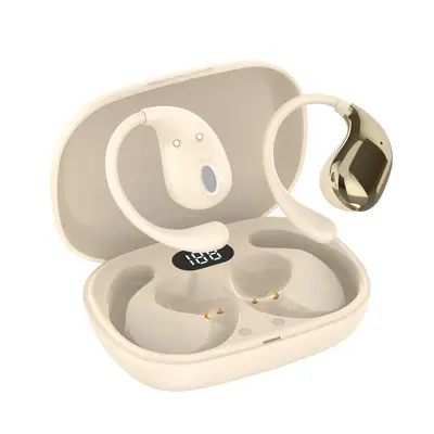 OWS Open-Ear Bluetooth Headphones - 15H Playtime, Secure Fit, Touch Control, Noise-Reducing Mic, IPX3 Waterproof, Fast Chargi...