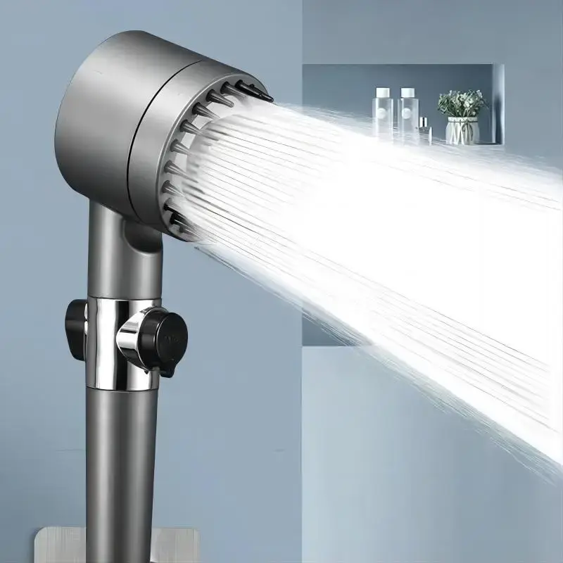 Bathroom Pressurized Shower Head, 1 Count Handheld Shower Head Powerful Pressurization Adjustable 4 Modes for Home Bathtub, S...