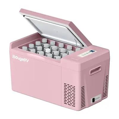 【BougeRV Pink 23 Quarts Portable Fridge】Camping Travelling Freezer Cooler BougeRV 23 Quarts  Refrigerator 12/24V DC 110~2...