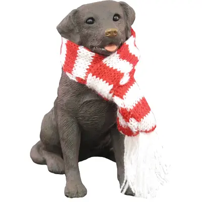 Sandicast Sitting Chocolate Labrador Retriever Christmas Ornament